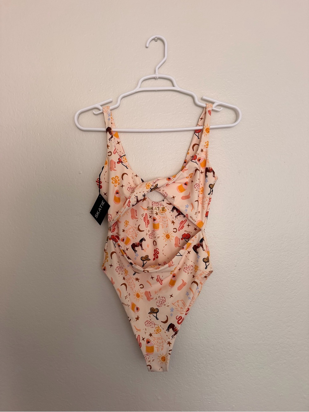 Skatie Peach Multi-Color One-Piece Swimsuit